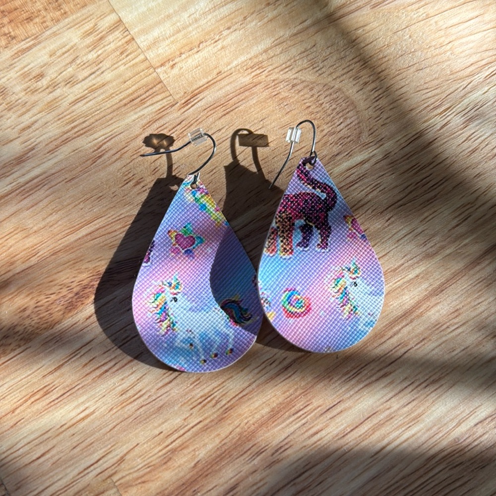 Lisa Frank Felt Drop Earrings feat Markie & Hunter